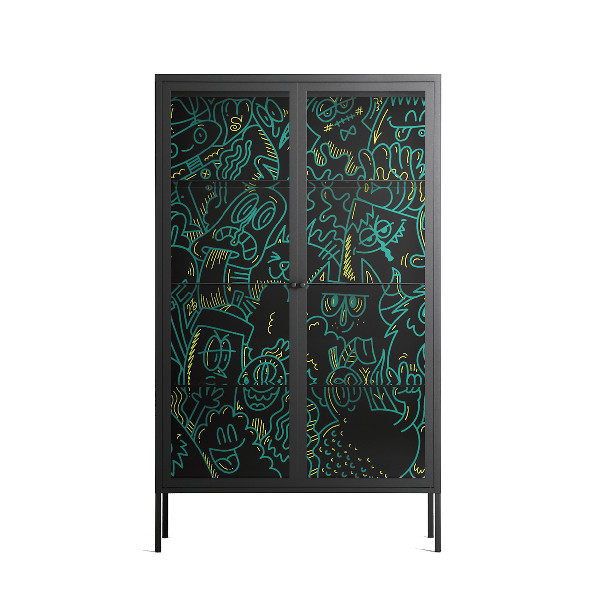 The Green Line - Cabinet - Craig Watkins - Antracite - Clear glass