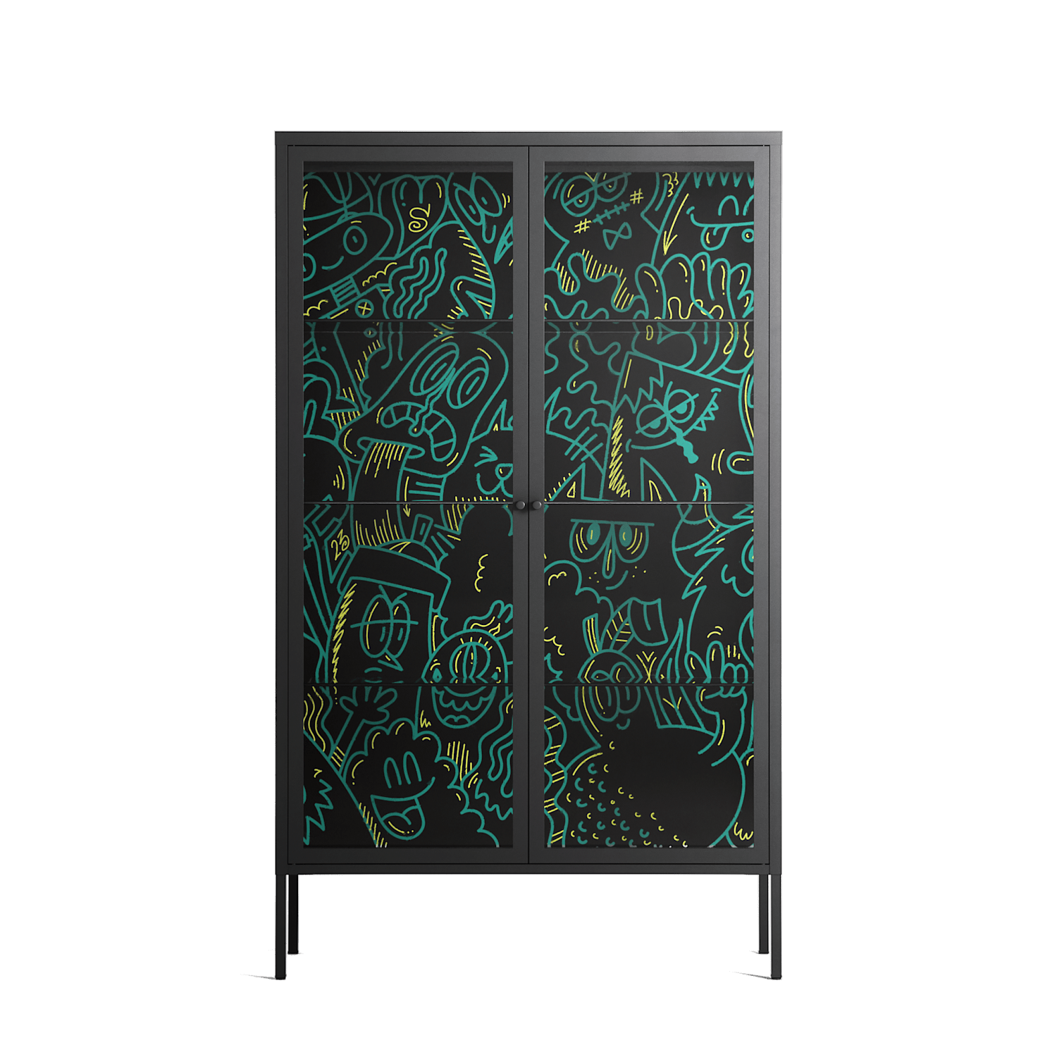 The Green Line - Cabinet - Craig Watkins - Antracite - Clear glass