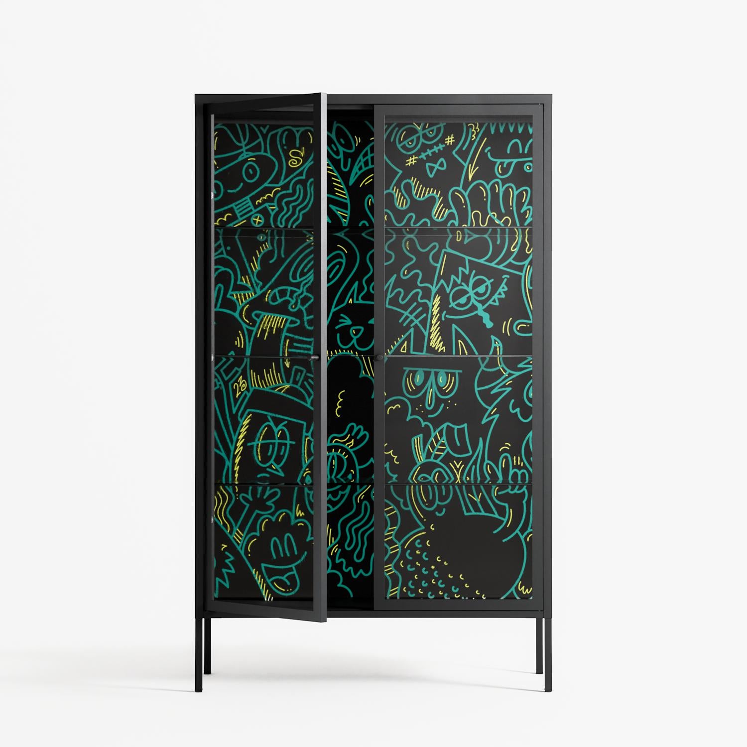 The Green Line - Cabinet - Craig Watkins - Antracite - Clear glass