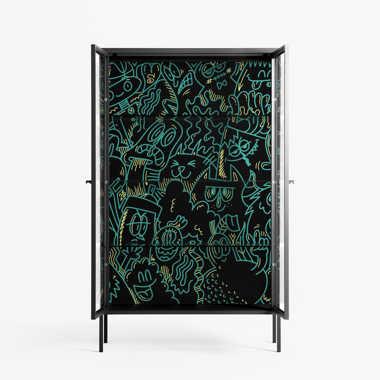 The Green Line - Cabinet - Craig Watkins - Antracite - Clear glass
