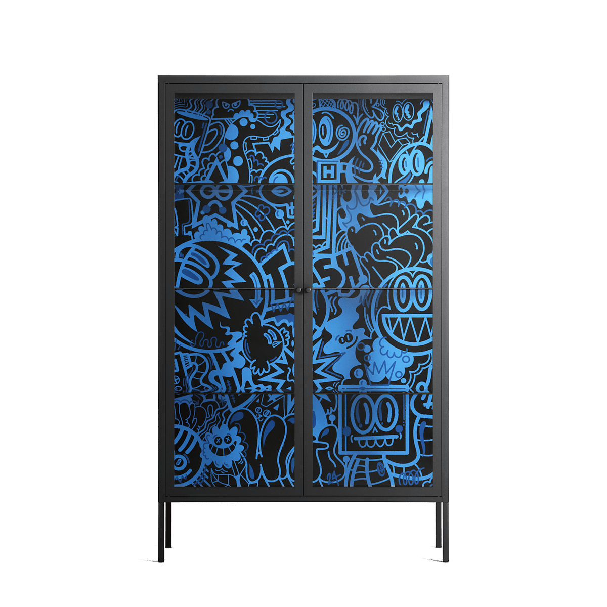 The Blue Line - Cabinet - Craig Watkins - Antracite - Clear glass