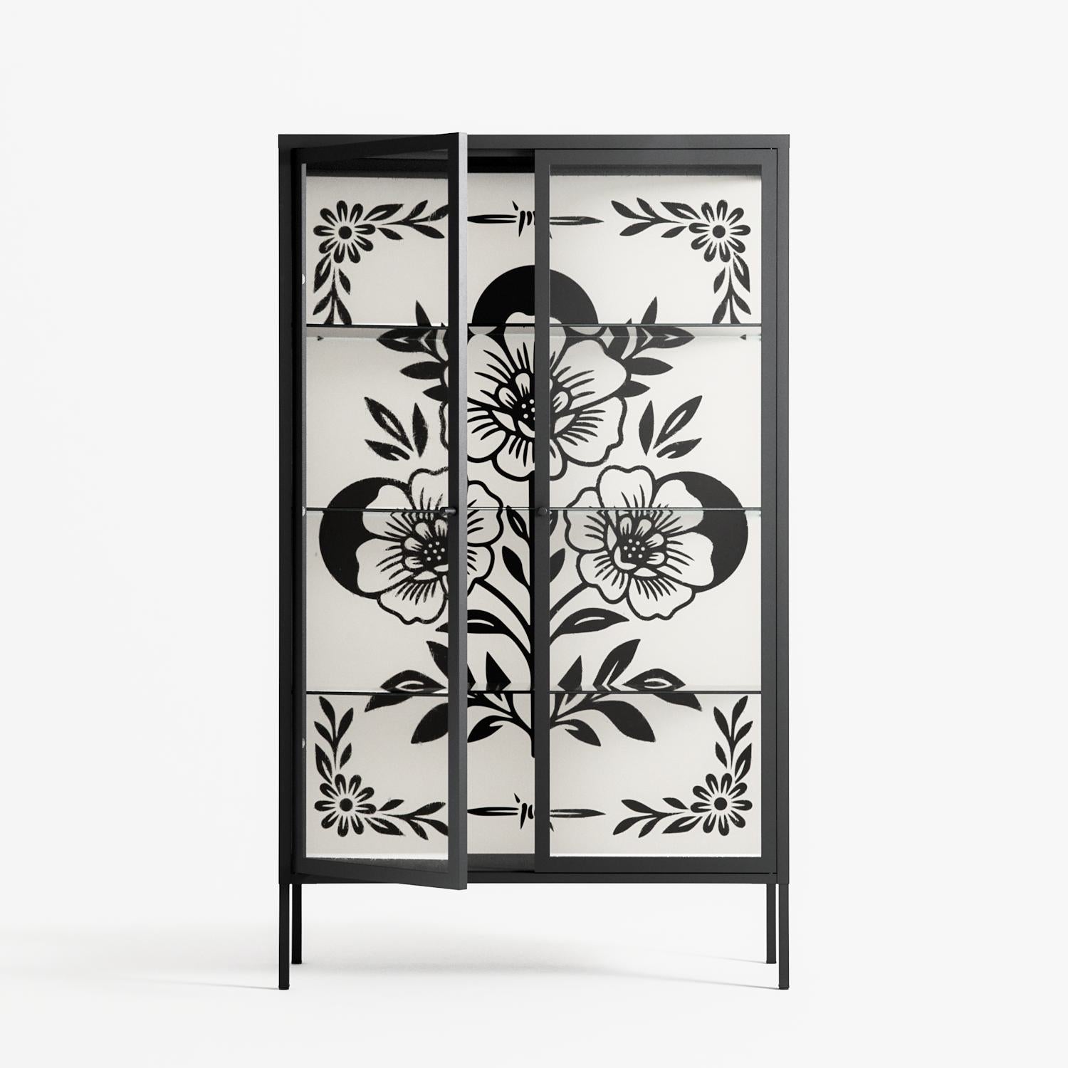 Barbed Bloom - Cabinet - Daphna Sebbane - Antracite - Clear glass