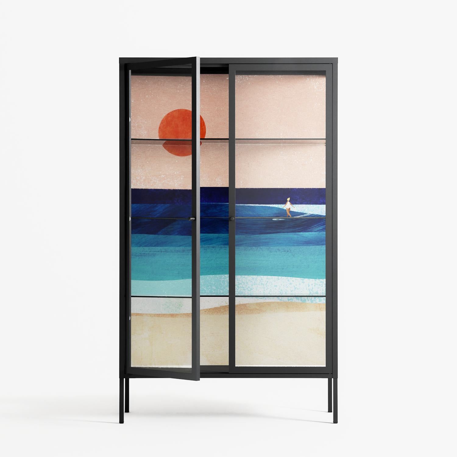 The Wave - Cabinet - Henry Rivers - Antracite - Clear glass