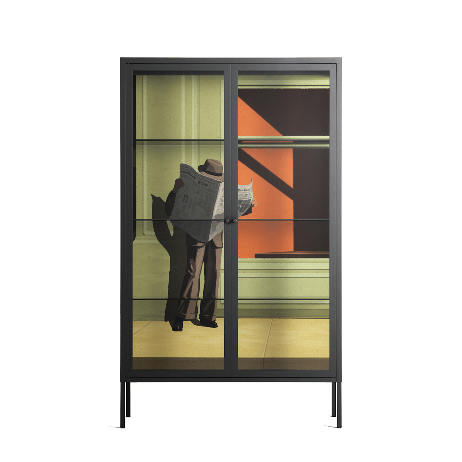 Anonymous Reader - Cabinet - Kristin Eriksson - Antracite - Clear glass