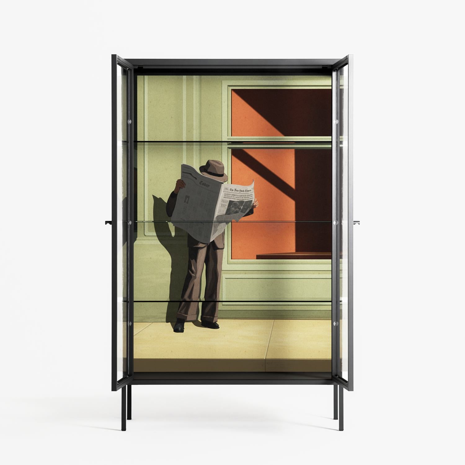 Anonymous Reader - Cabinet - Kristin Eriksson - Antracite - Clear glass