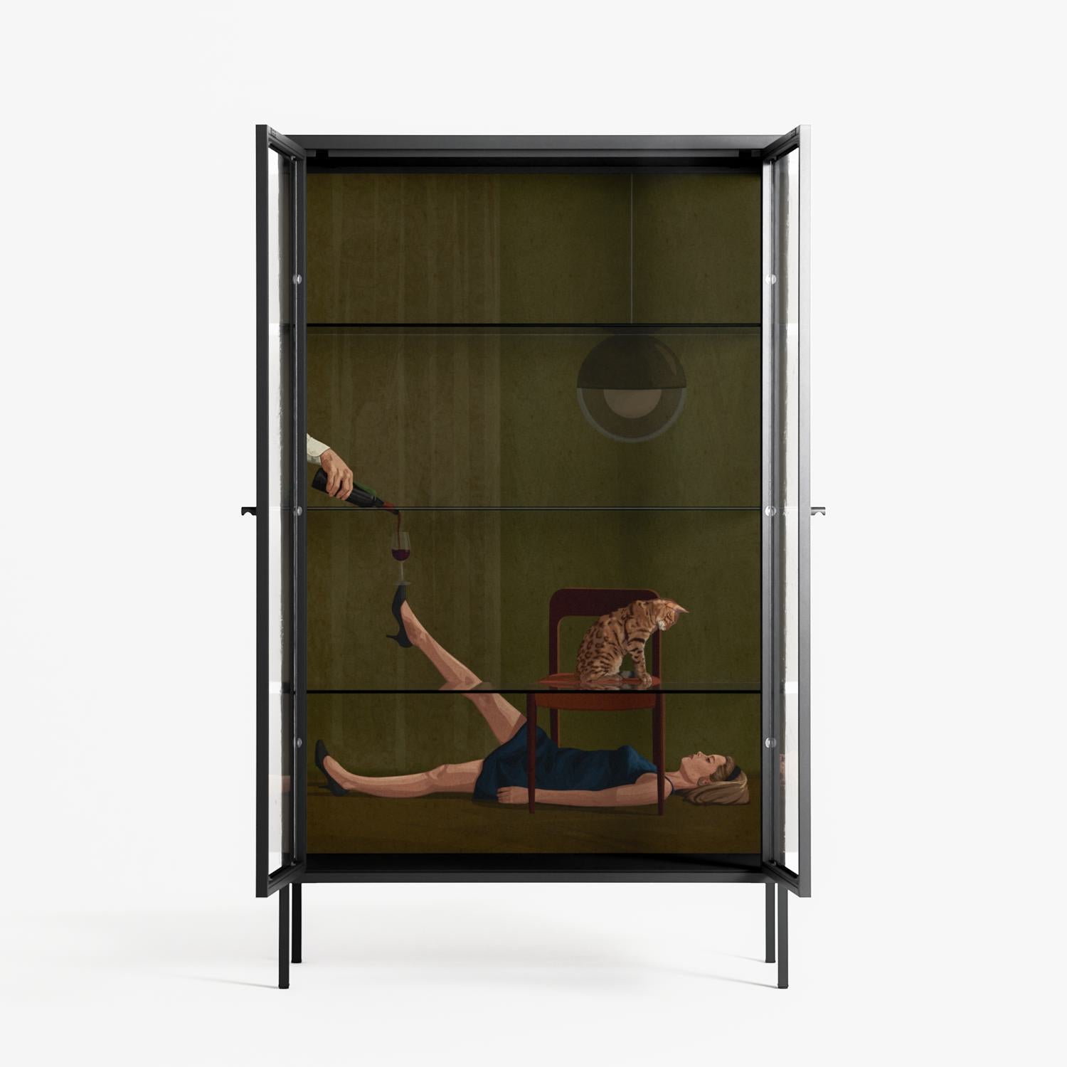 Friday Night Rituals - Cabinet - Kristin Eriksson - Antracite - Clear glass