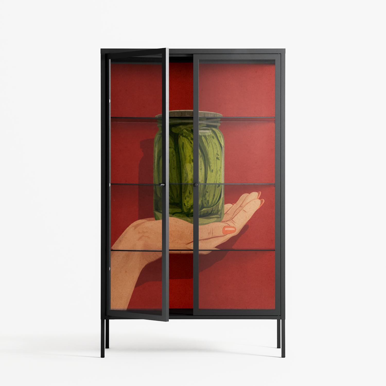 Pickles - Cabinet - Kristin Eriksson - Antracite - Clear glass