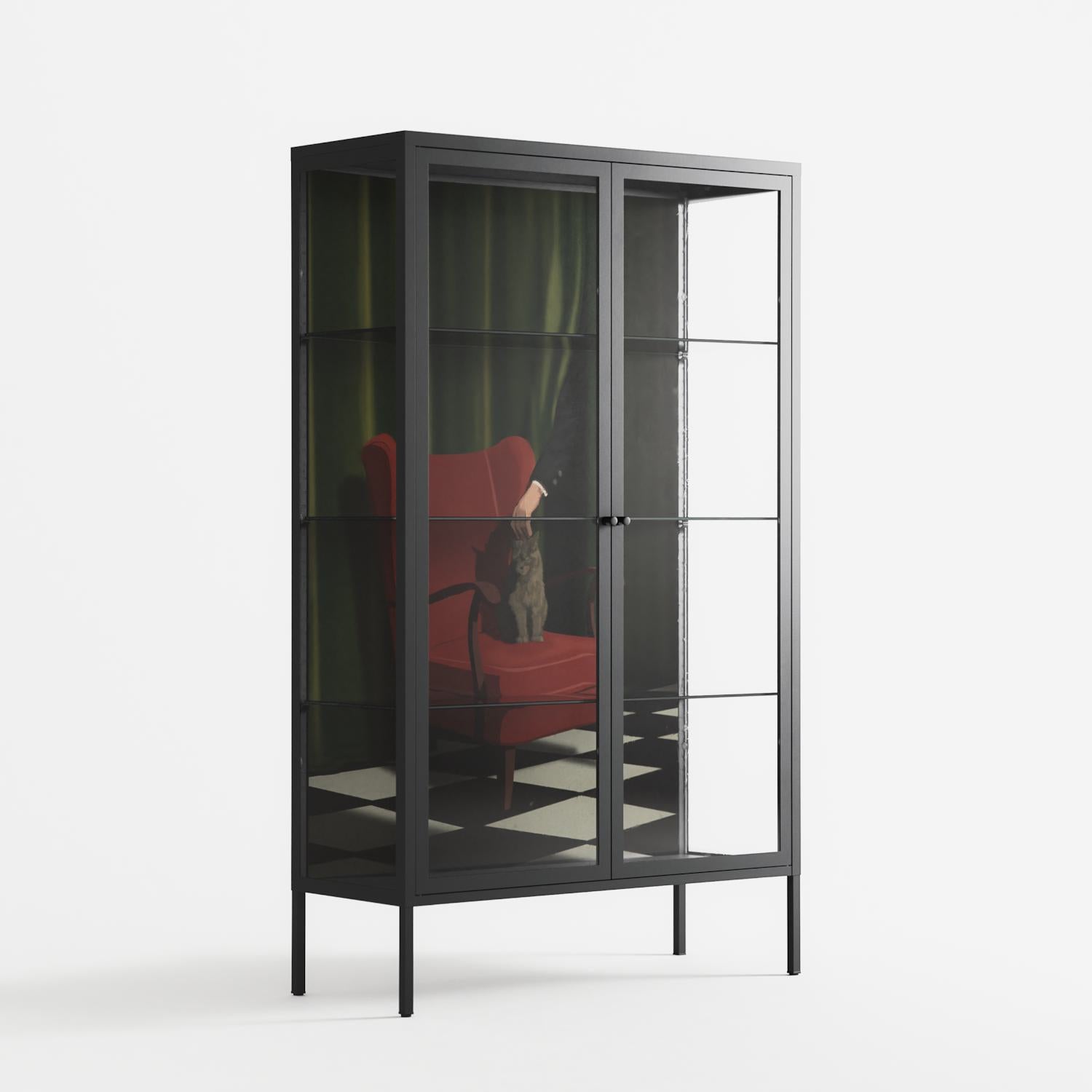 The Man Behind The Curtain - Cabinet - Kristin Eriksson - Antracite - Clear glass
