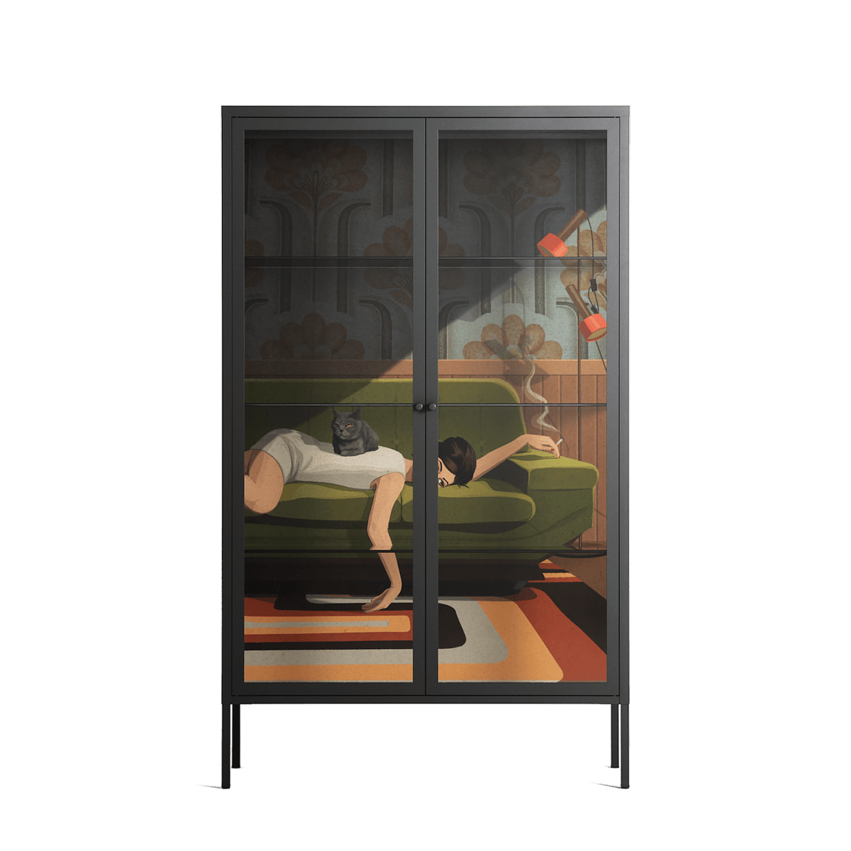 Waiting Game - Cabinet - Kristin Eriksson - Antracite - Clear glass