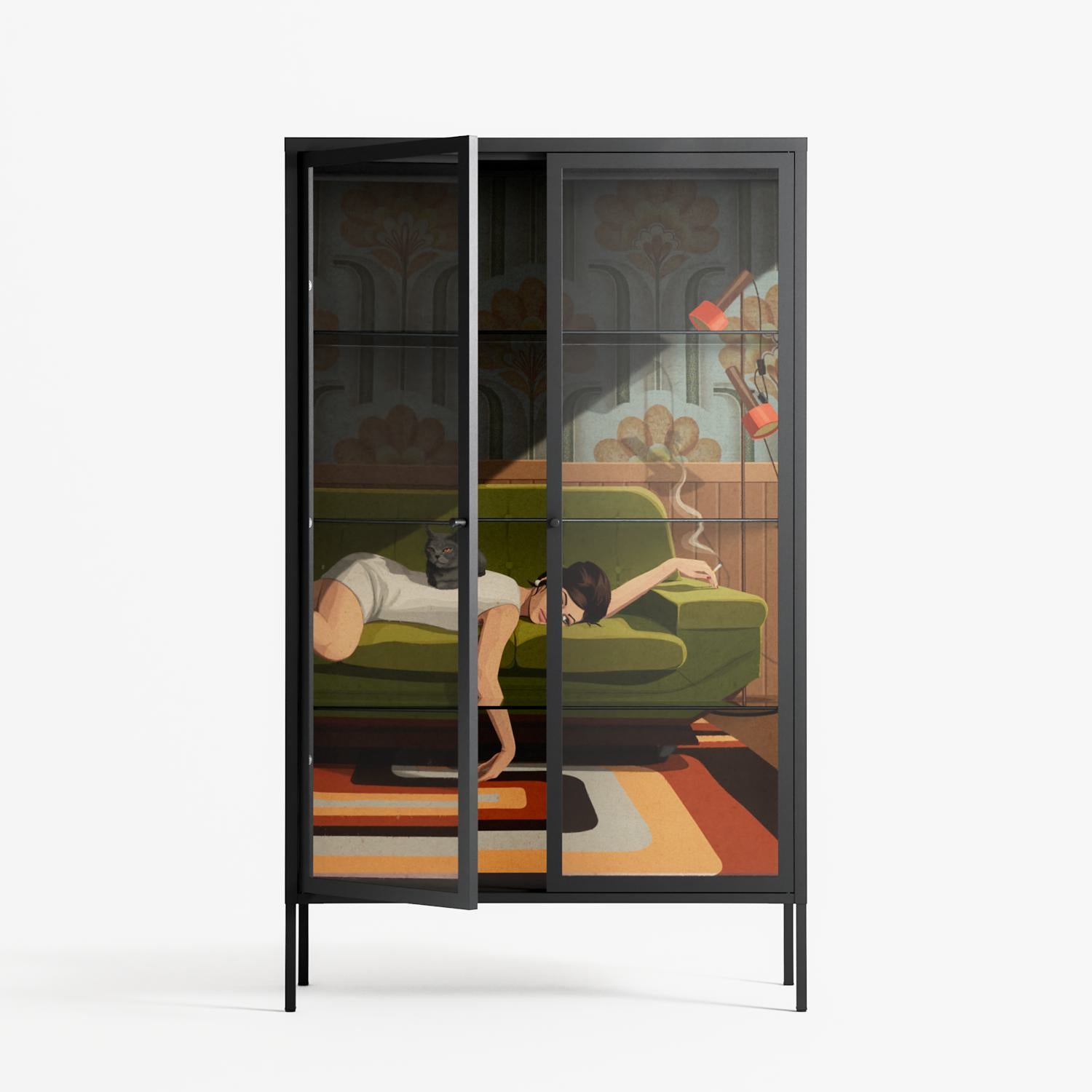 Waiting Game - Cabinet - Kristin Eriksson - Antracite - Clear glass