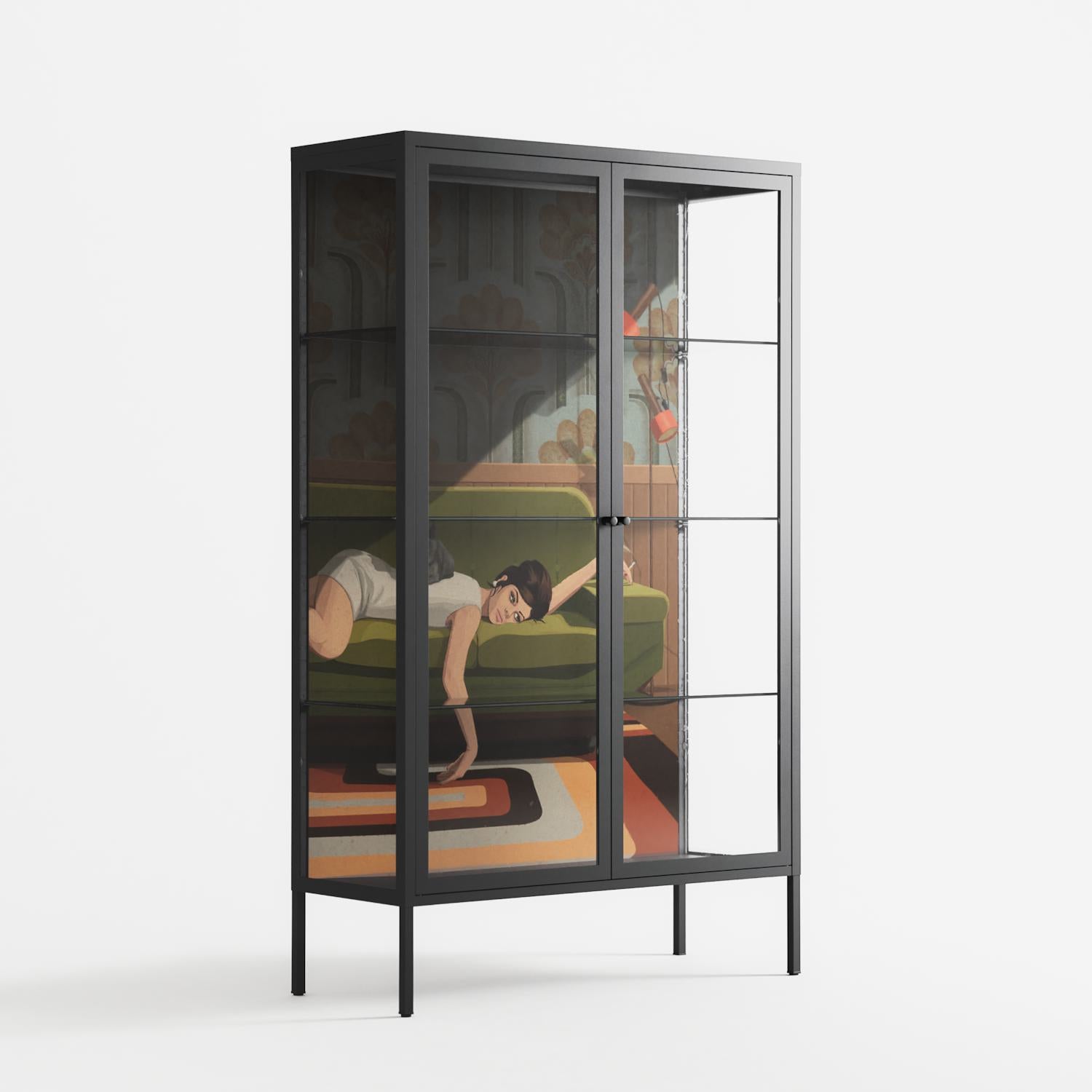 Waiting Game - Cabinet - Kristin Eriksson - Antracite - Clear glass