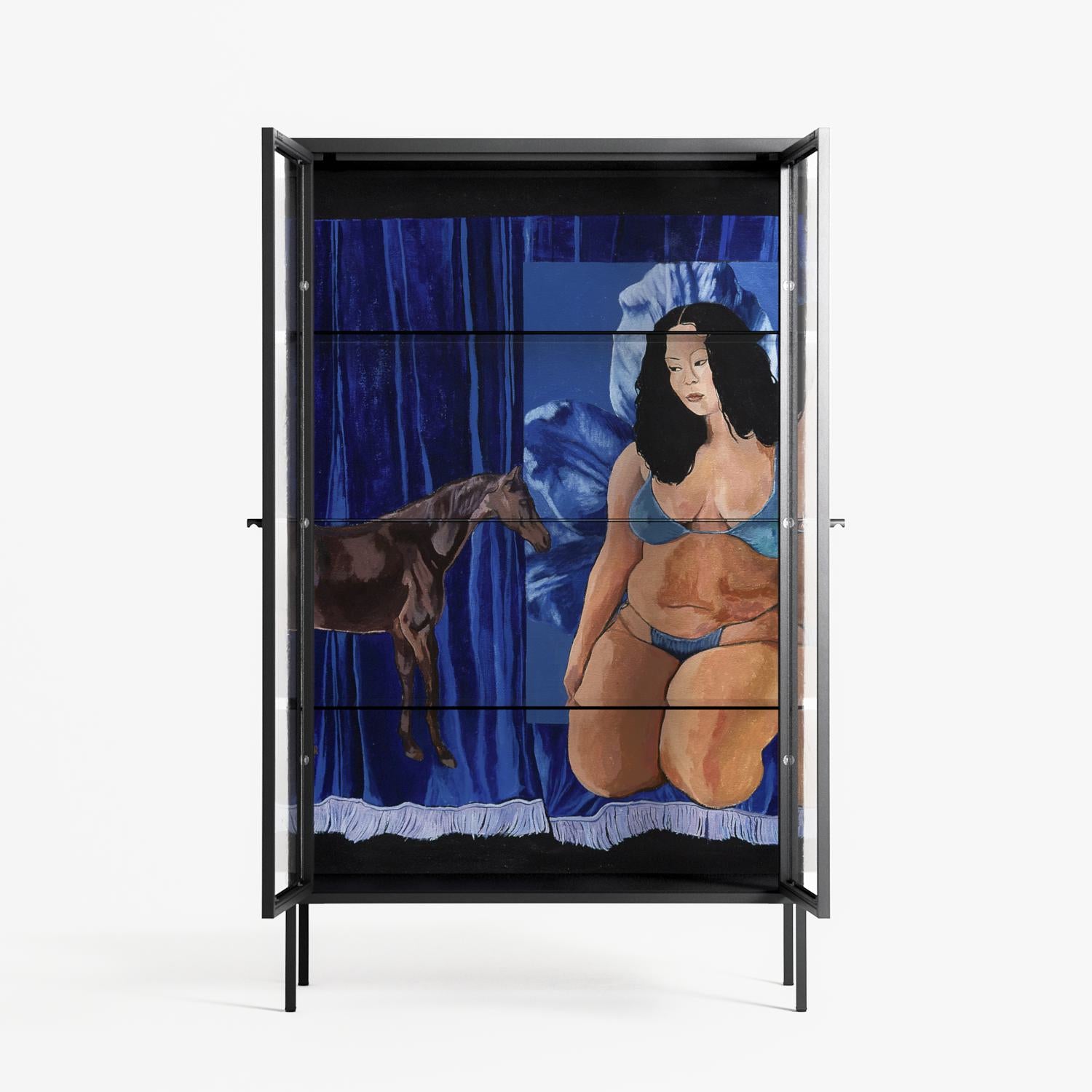 Blue Velvet - Cabinet - Sophie Goudman-Peachey - Antracite - Clear glass