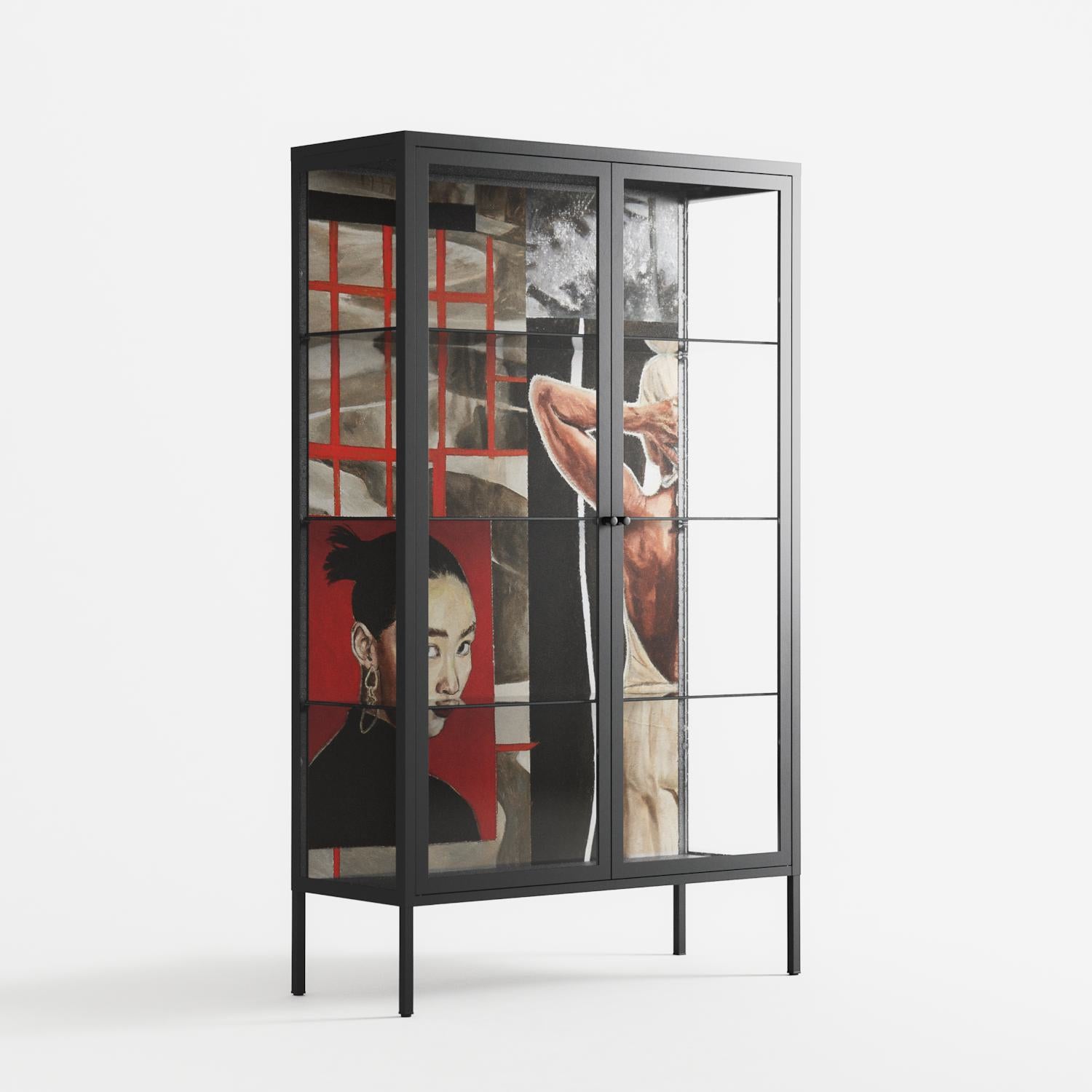 Where We Belong - Cabinet - Sophie Goudman-Peachey - Antracite - Clear glass