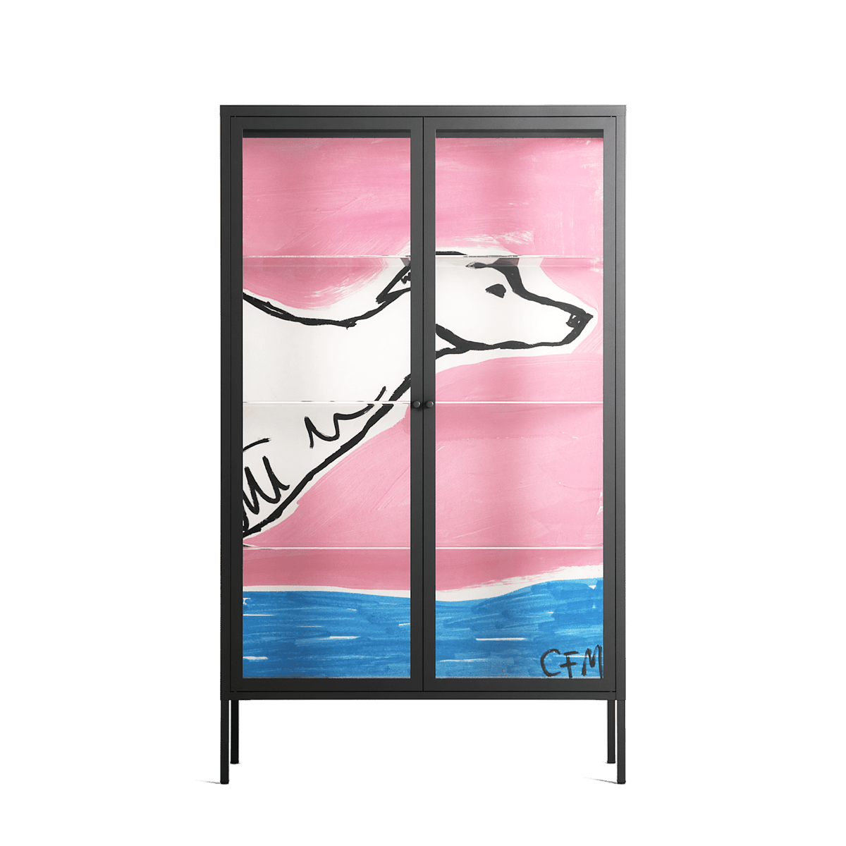 Fleeing - Cabinet - Caitlin Flood-Molyneux - Antracite - Clear glass