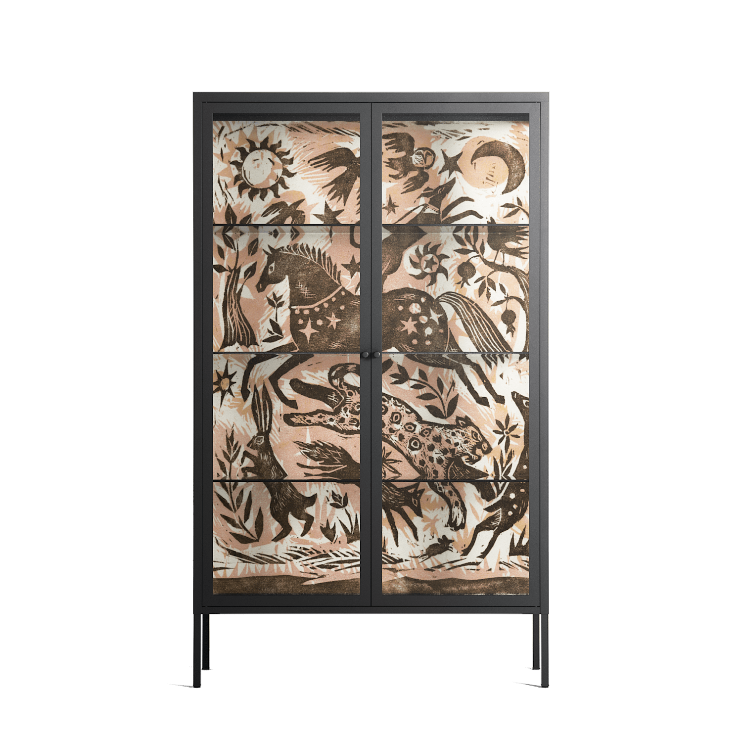 Delight Pink - Cabinet - Diana Catchpole - Antracite - Clear glass