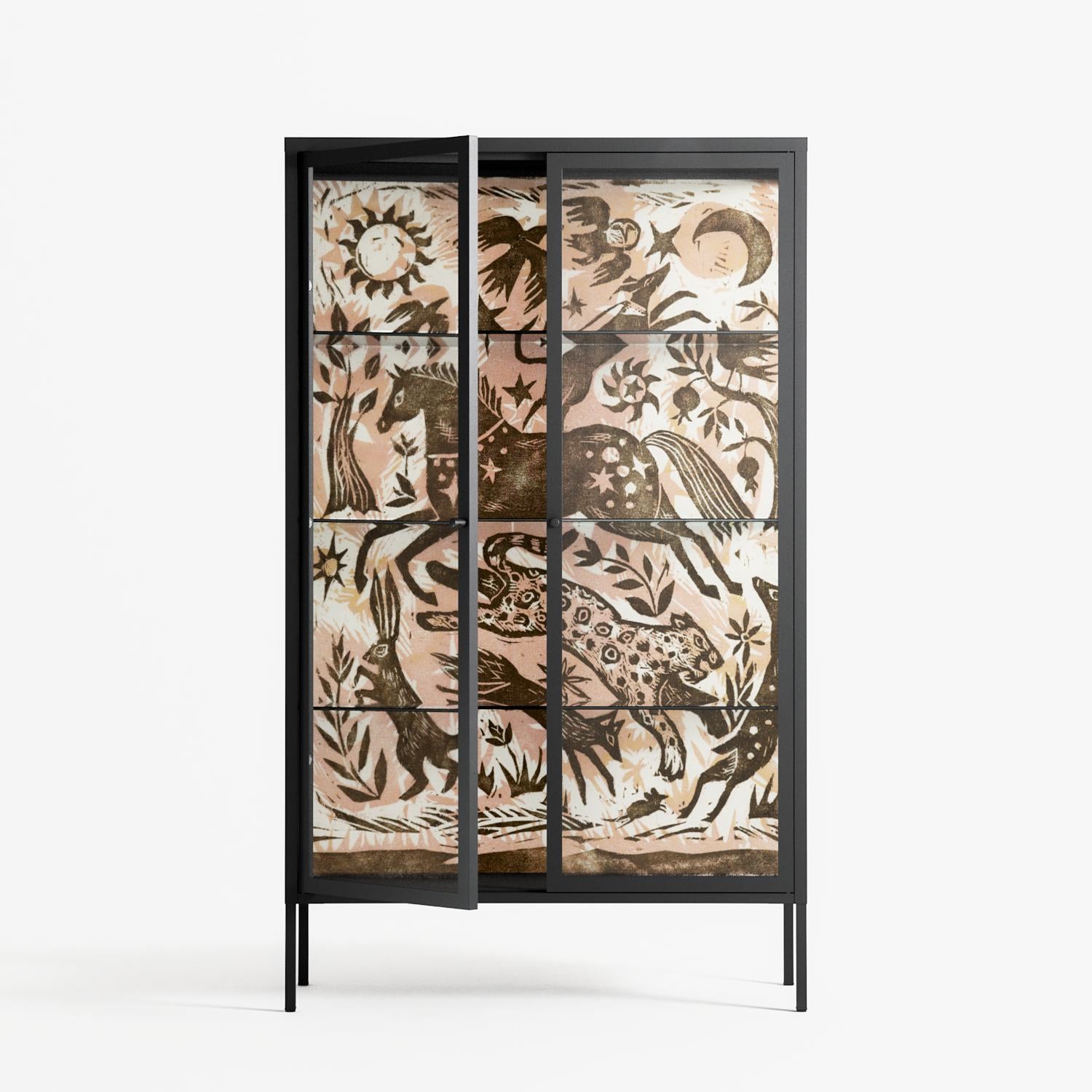 Delight Pink - Cabinet - Diana Catchpole - Antracite - Clear glass