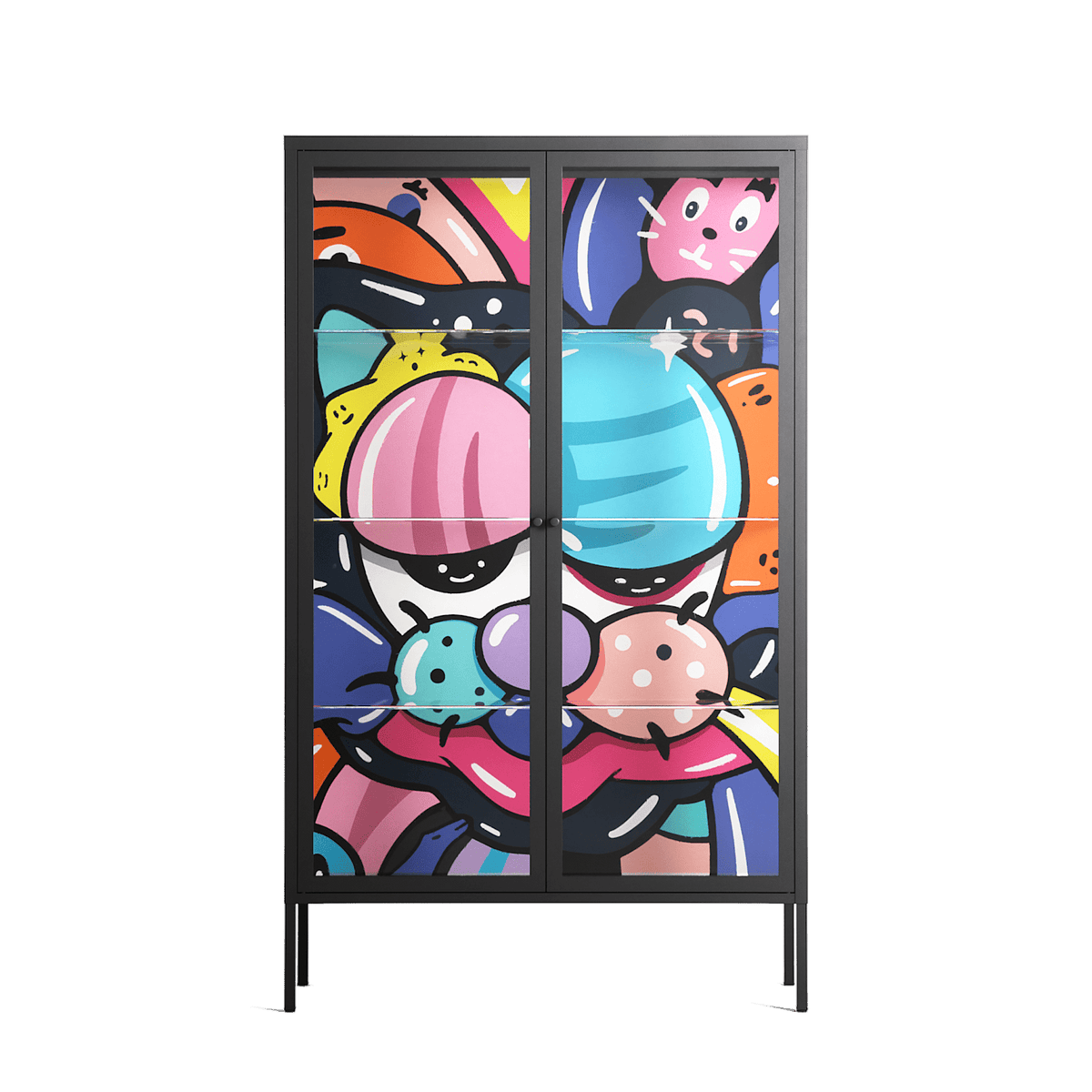 Sansone - Cabinet - Maddalena Fanfani - Antracite - Clear glass
