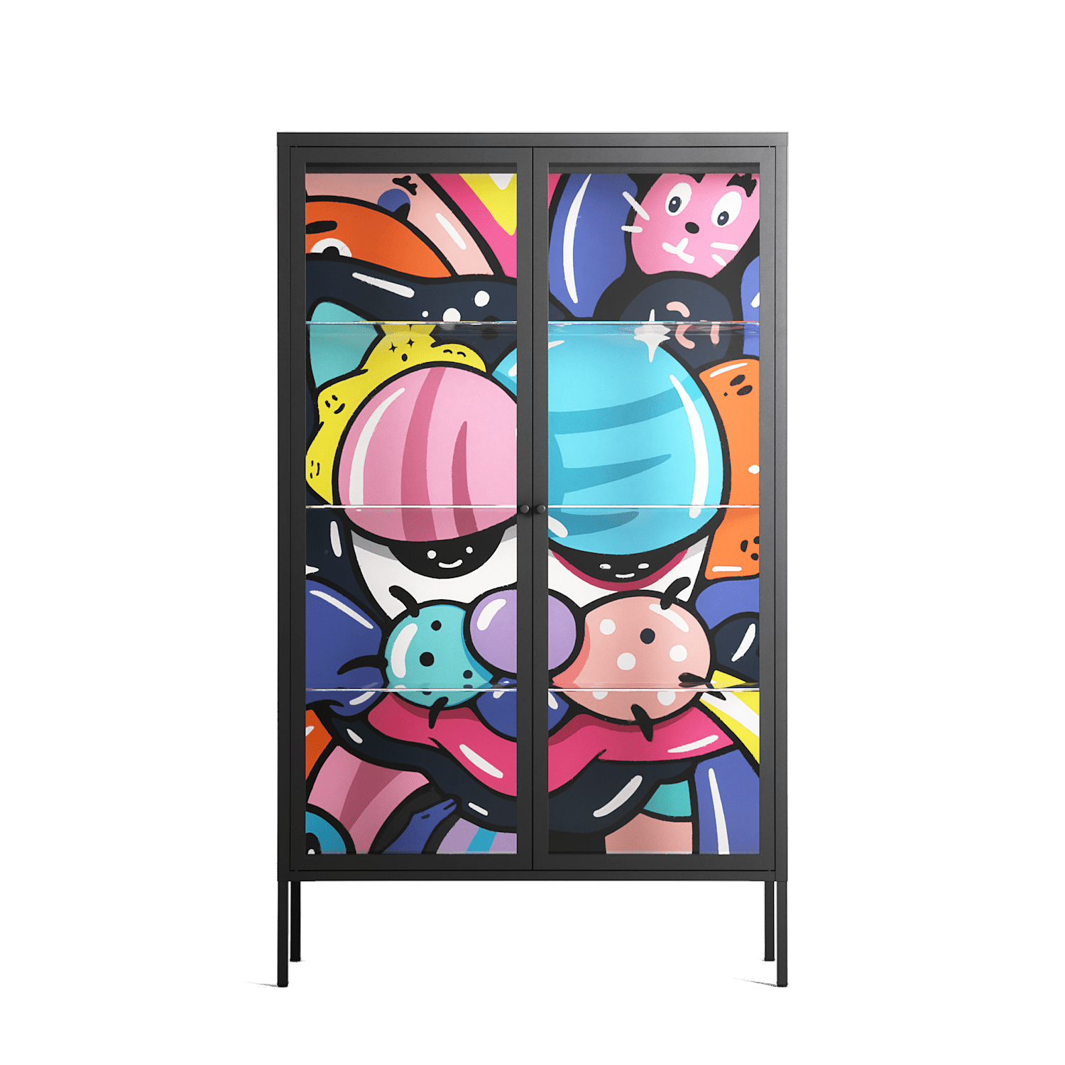 Sansone - Cabinet - Maddalena Fanfani - Antracite - Clear glass