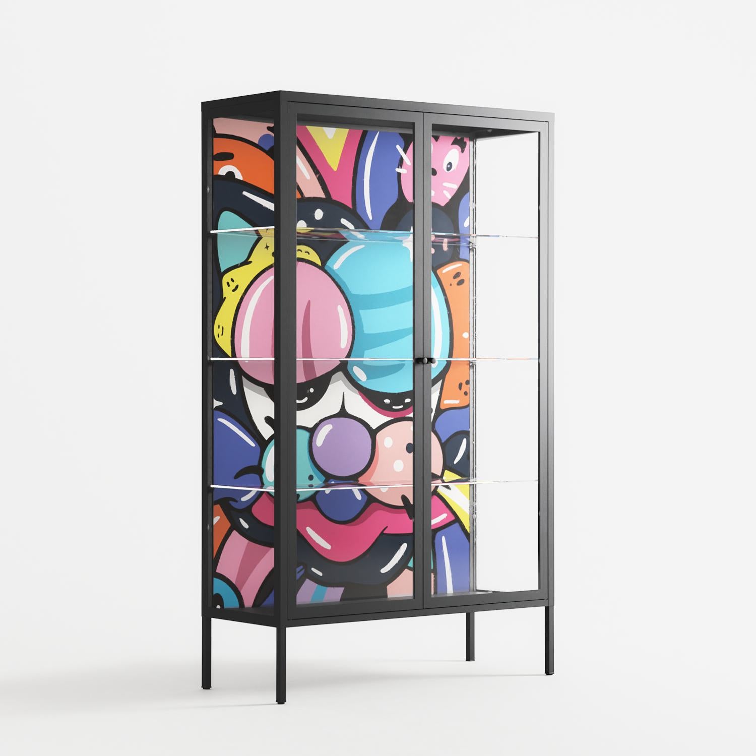 Sansone - Cabinet - Maddalena Fanfani - Antracite - Clear glass