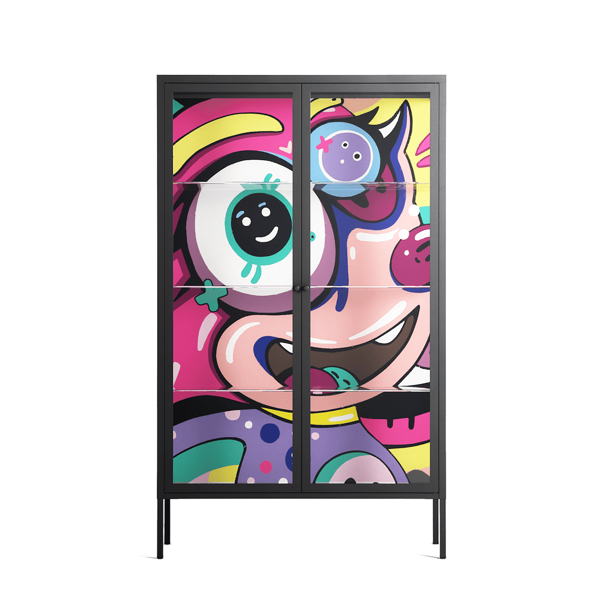 HappyFe - Cabinet - Maddalena Fanfani - Antracite - Clear glass