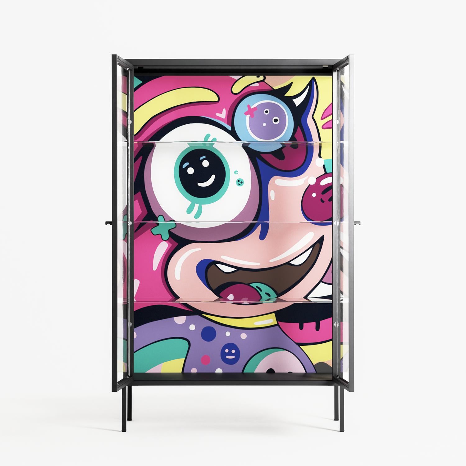 HappyFe - Cabinet - Maddalena Fanfani - Antracite - Clear glass