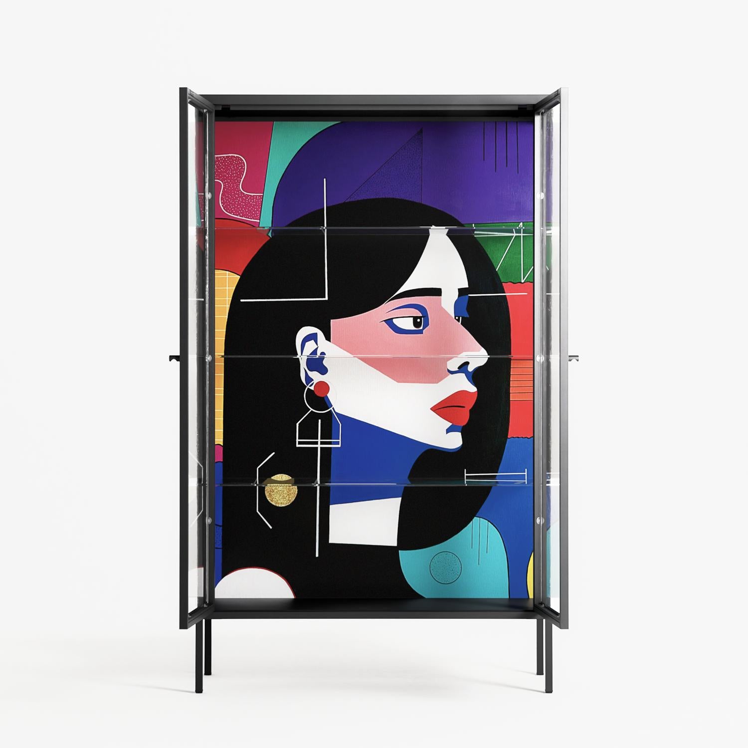 Chained To Perception - Cabinet - Mathilda Kienast - Antracite - Clear glass