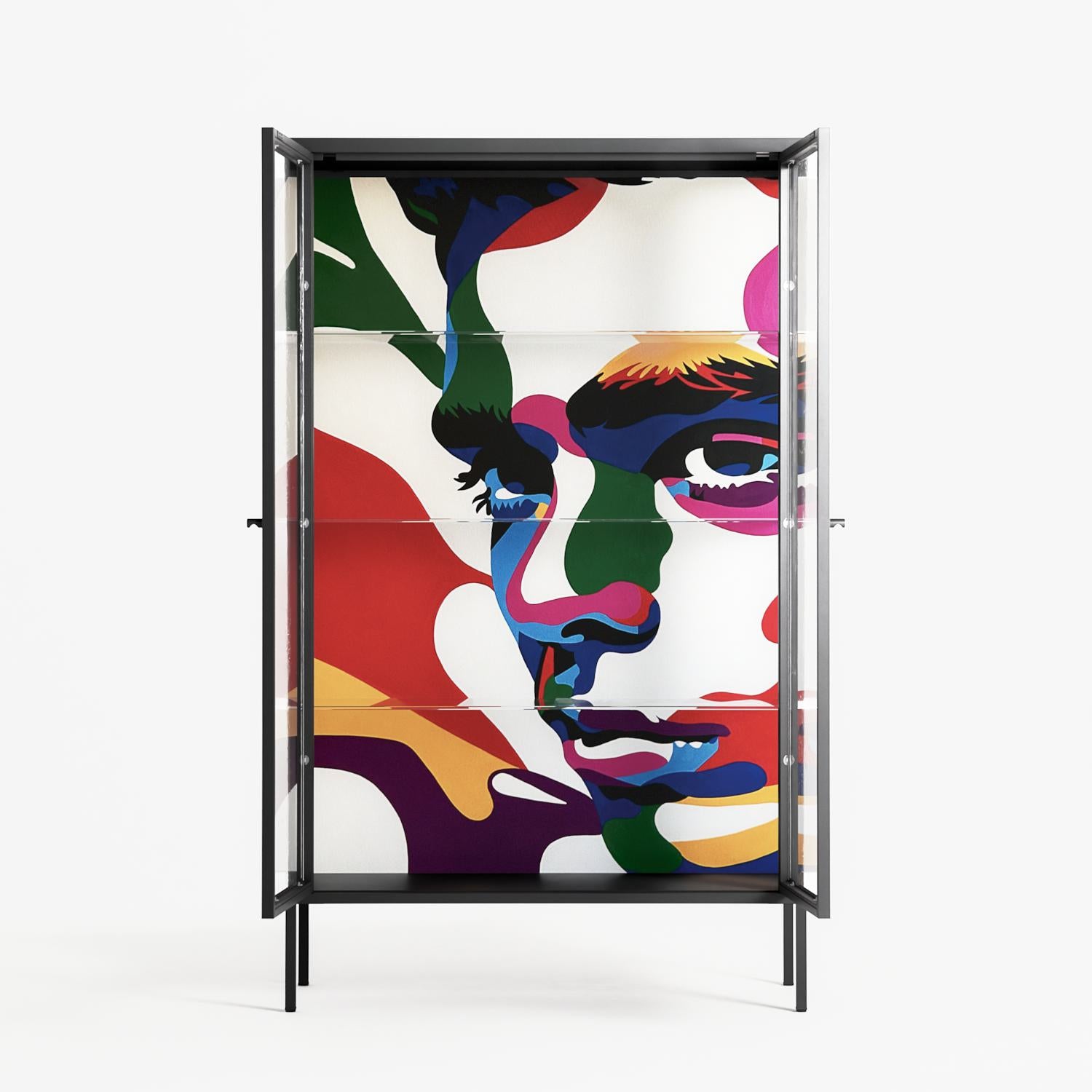 Fragments Of A Painted Souls - Cabinet - Mathilda Kienast - Antracite - Clear glass