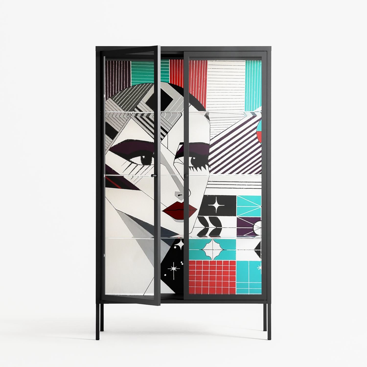 The Dessolution - Cabinet - Mathilda Kienast - Antracite - Clear glass