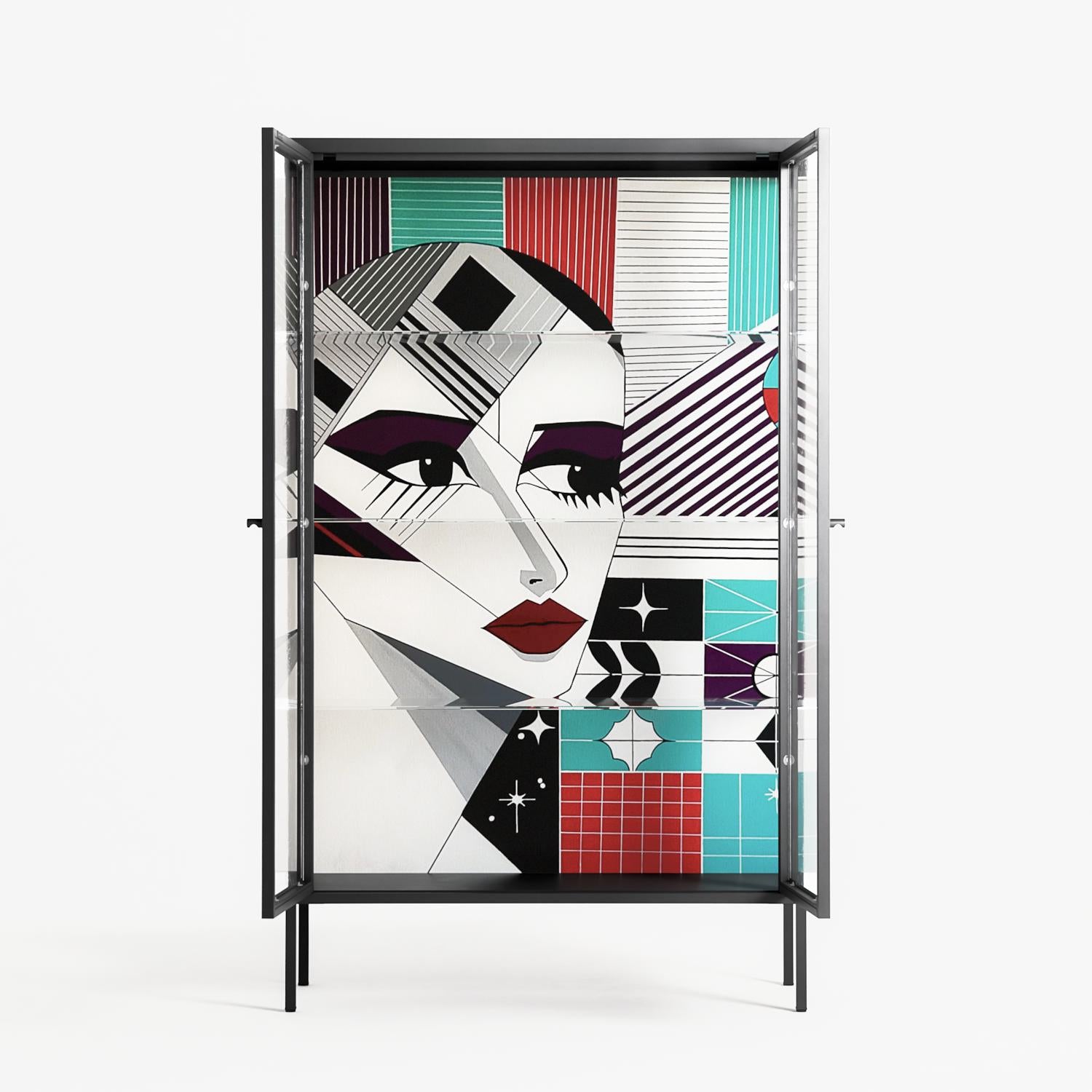 The Dessolution - Cabinet - Mathilda Kienast - Antracite - Clear glass