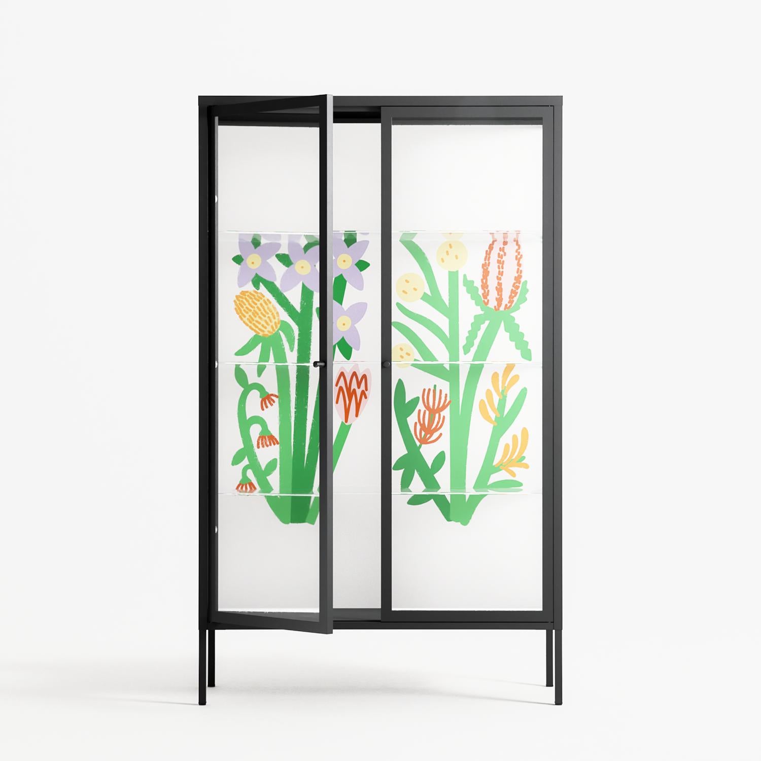 Bouquets - Cabinet - Lydia Greaves - Antracite - Clear glass