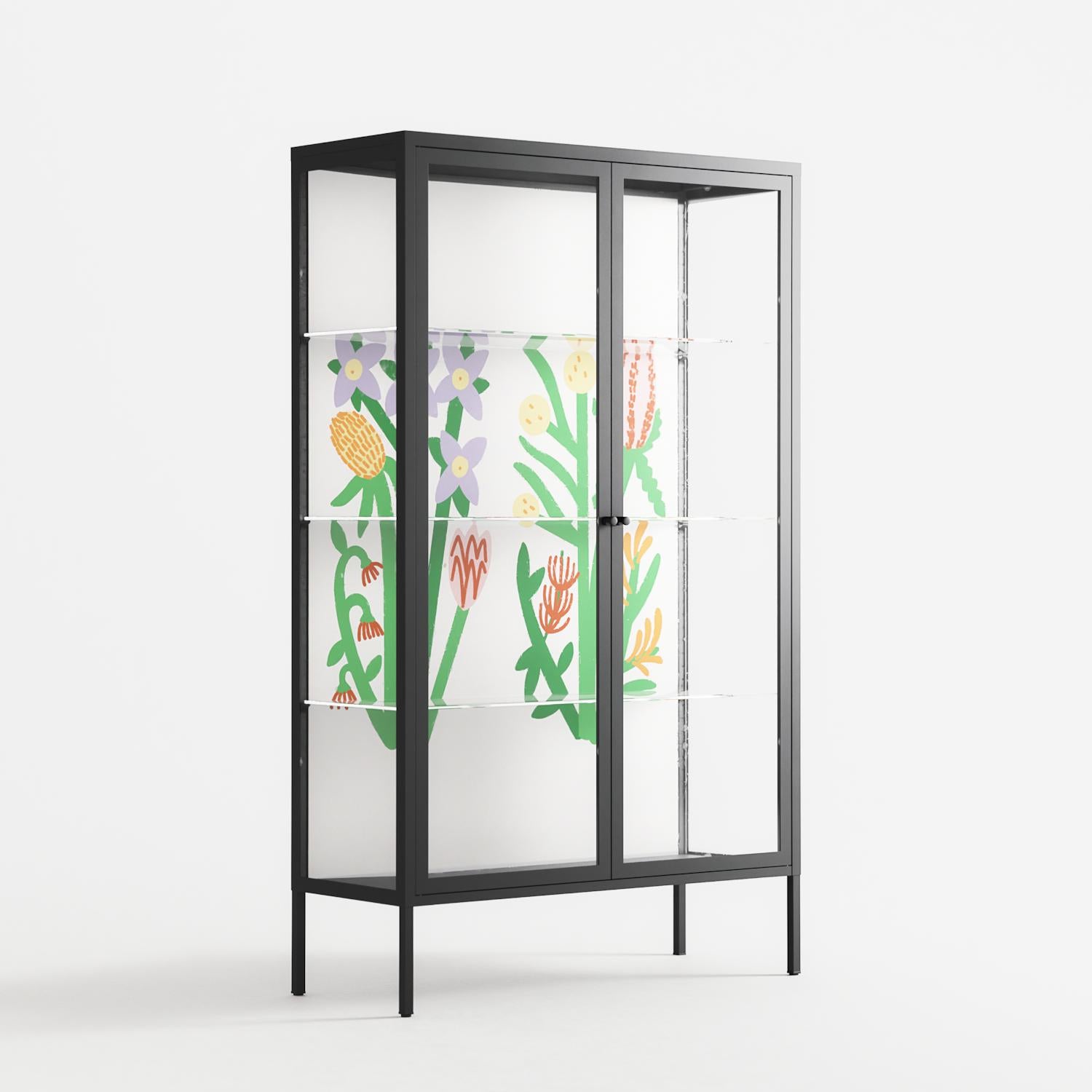 Bouquets - Cabinet - Lydia Greaves - Antracite - Clear glass