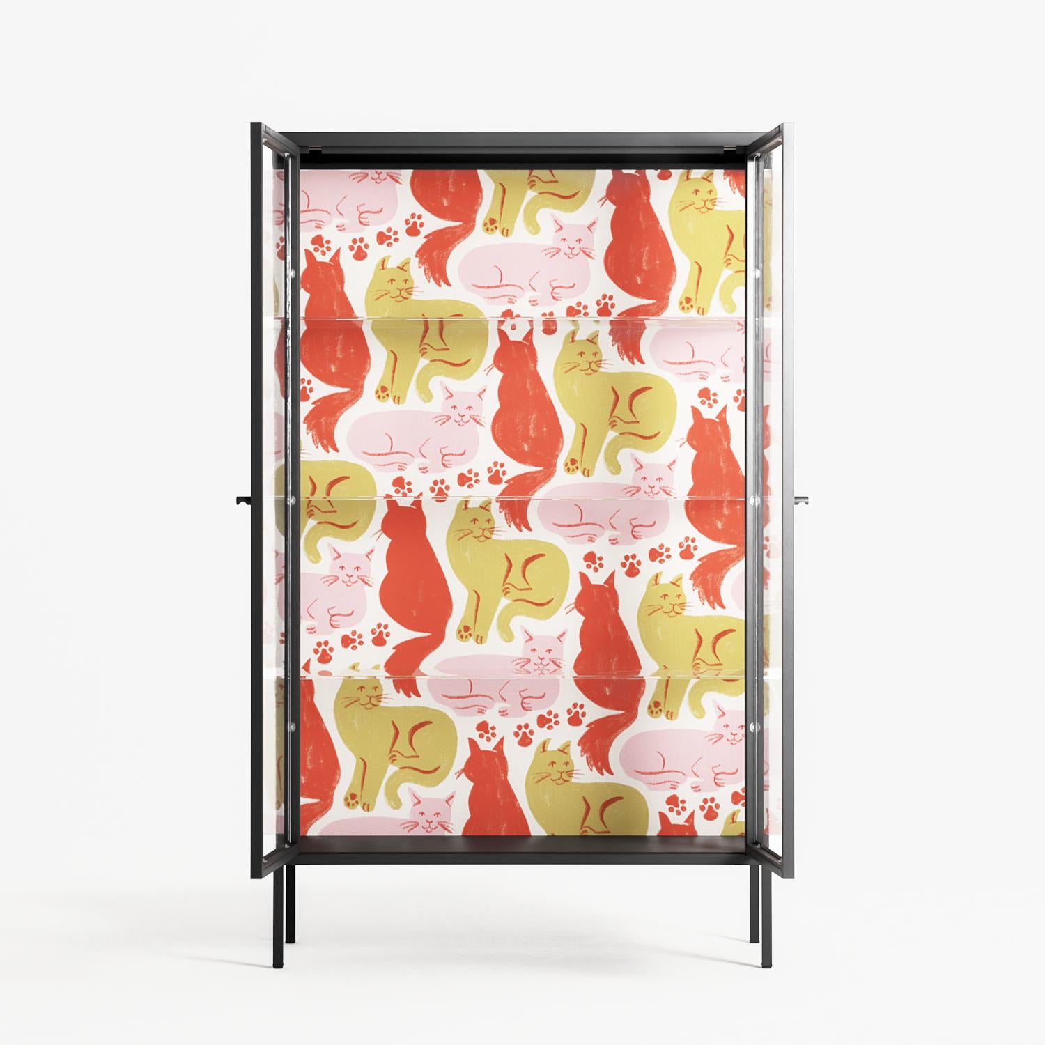 Cats - Cabinet - Lydia Greaves - Antracite - Clear glass