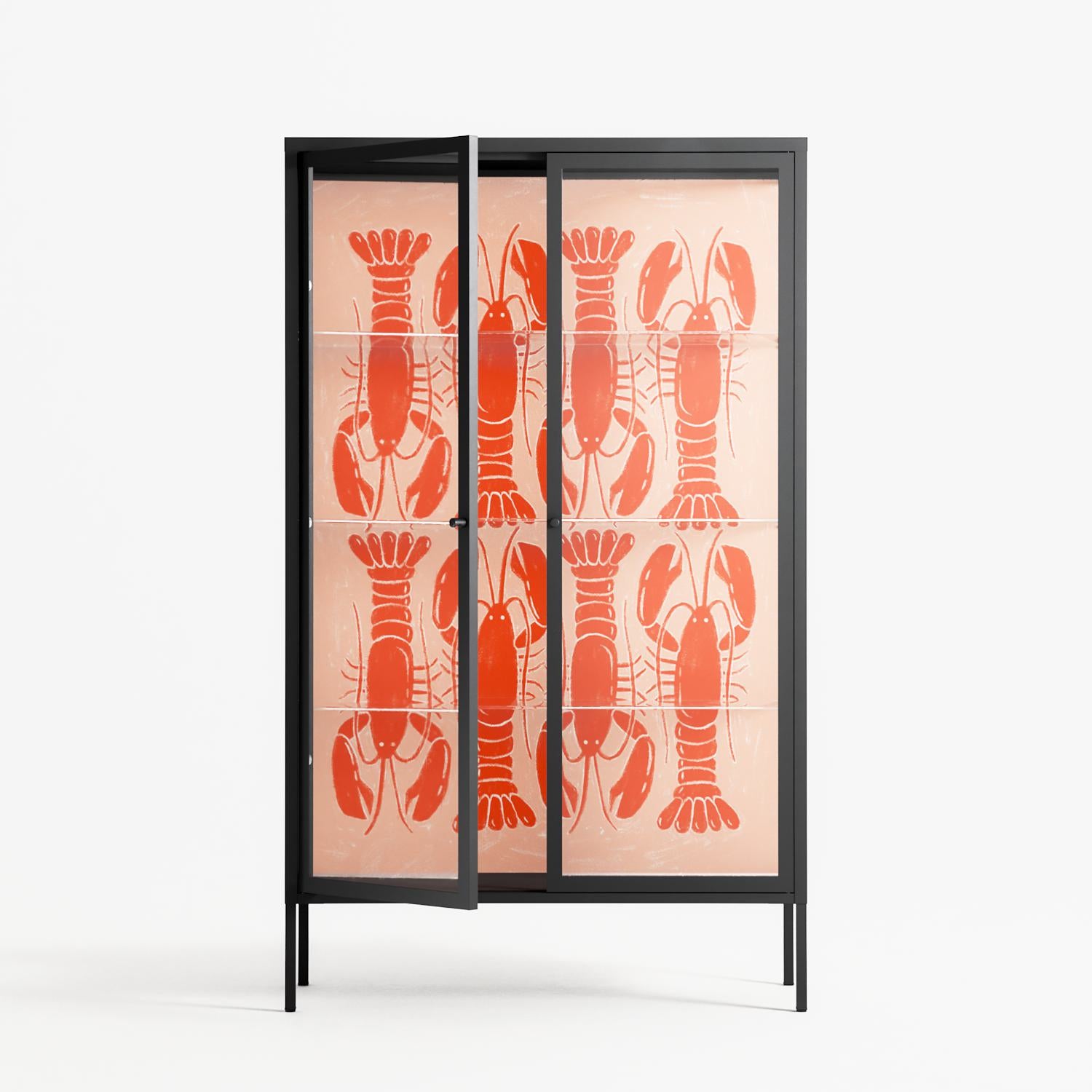 Lobsters - Cabinet - Lydia Greaves - Antracite - Clear glass