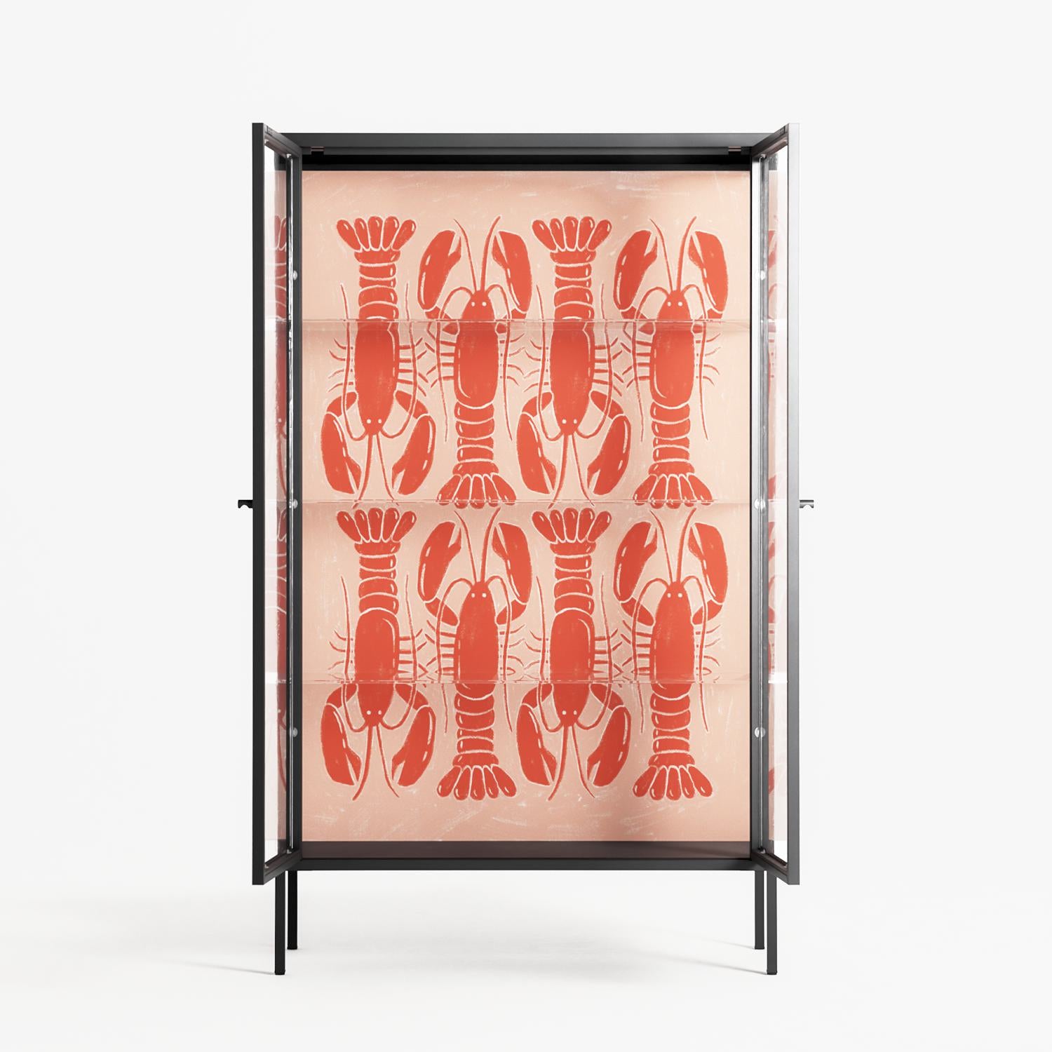 Lobsters - Cabinet - Lydia Greaves - Antracite - Clear glass