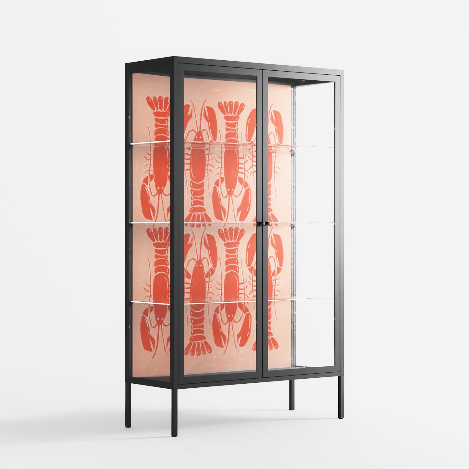 Lobsters - Cabinet - Lydia Greaves - Antracite - Clear glass