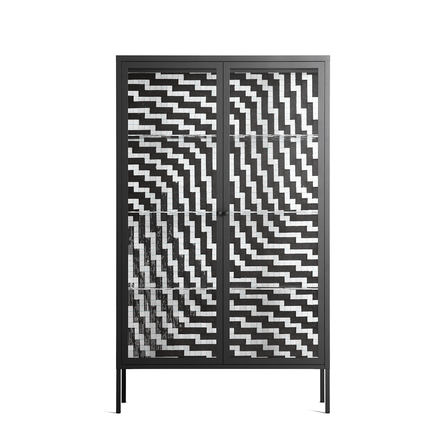 Wave In Wave - Cabinet - Guido De Boer - Antracite - Clear glass