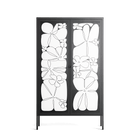 White Flowers - Cabinet - Konrad Blaszczyk - Antracite - Overlay Glass