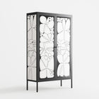 White Flowers - Cabinet - Konrad Blaszczyk - Antracite - Overlay Glass