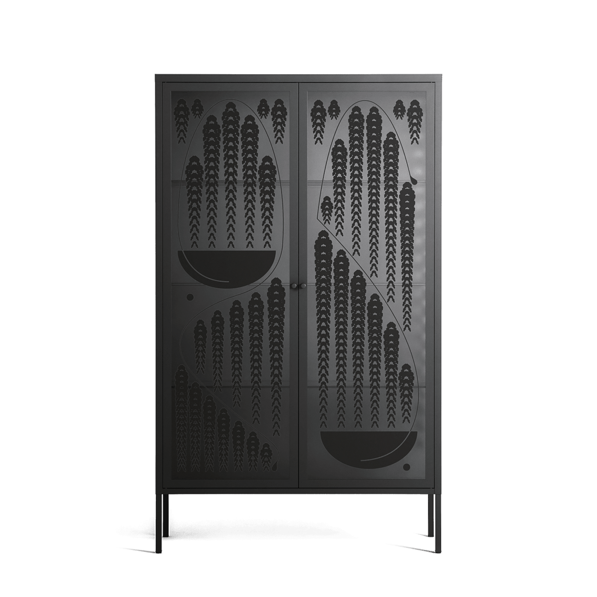 Black Fern - Cabinet - Konrad Blaszczyk - Antracite - Overlay Glass