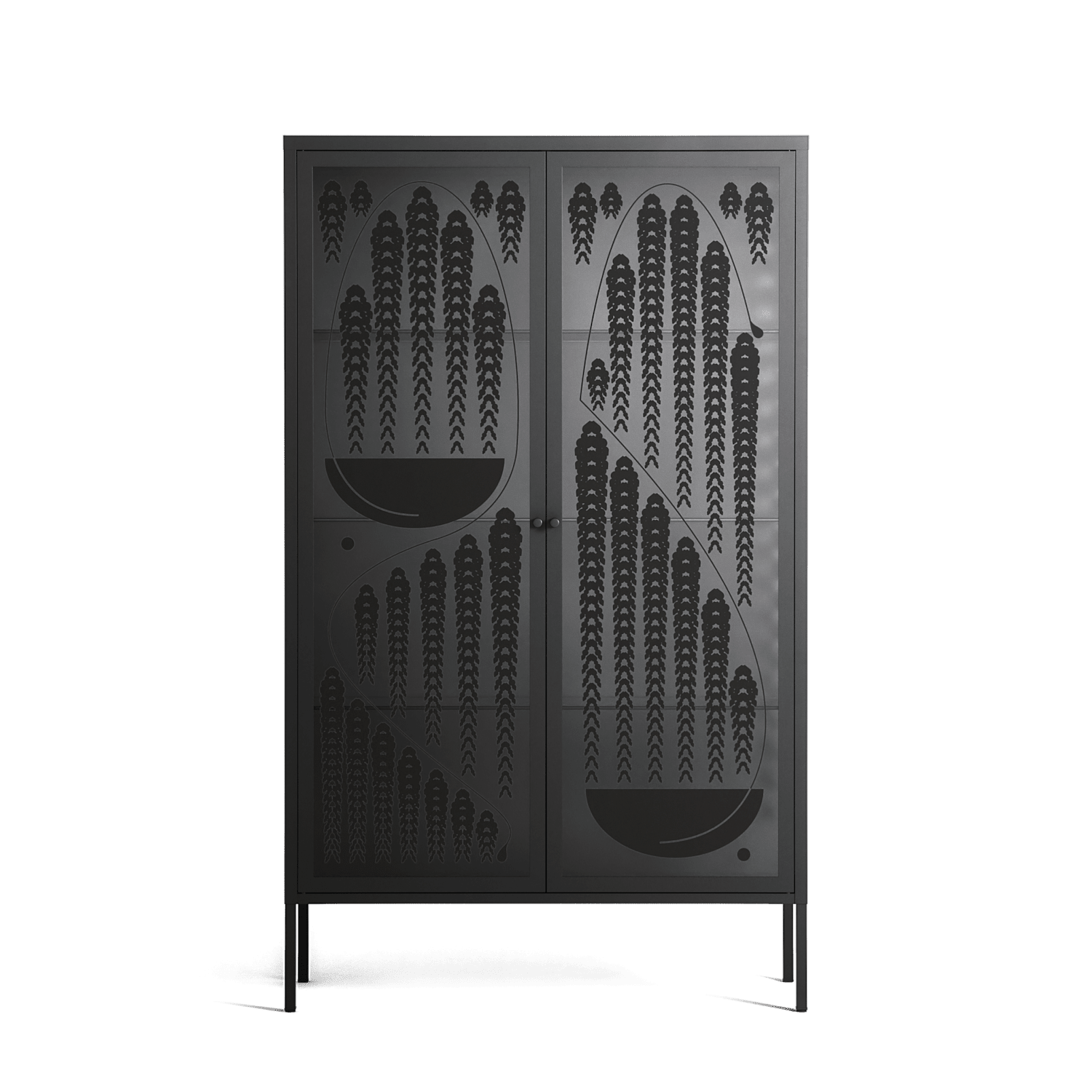 Black Fern - Cabinet - Konrad Blaszczyk - Antracite - Overlay Glass