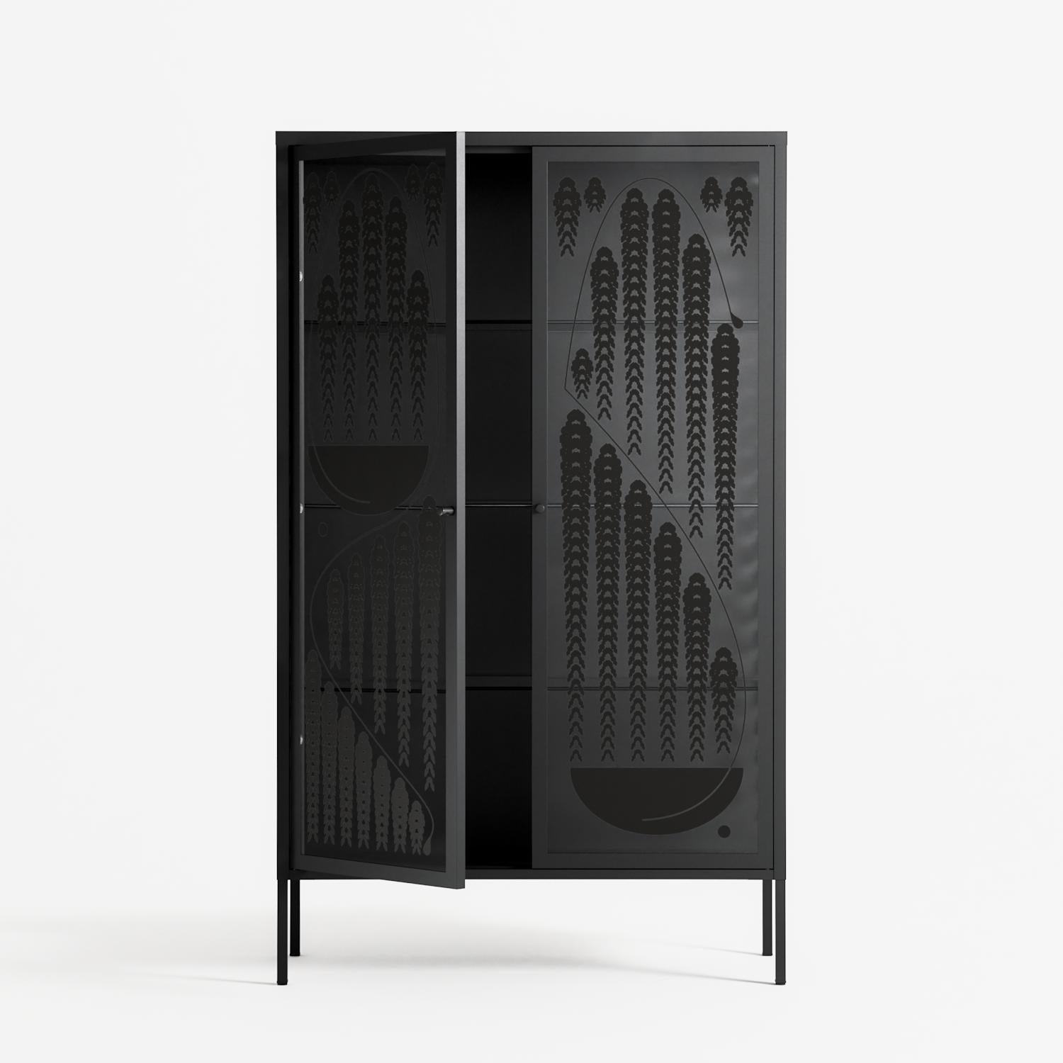 Black Fern - Cabinet - Konrad Blaszczyk - Antracite - Overlay Glass