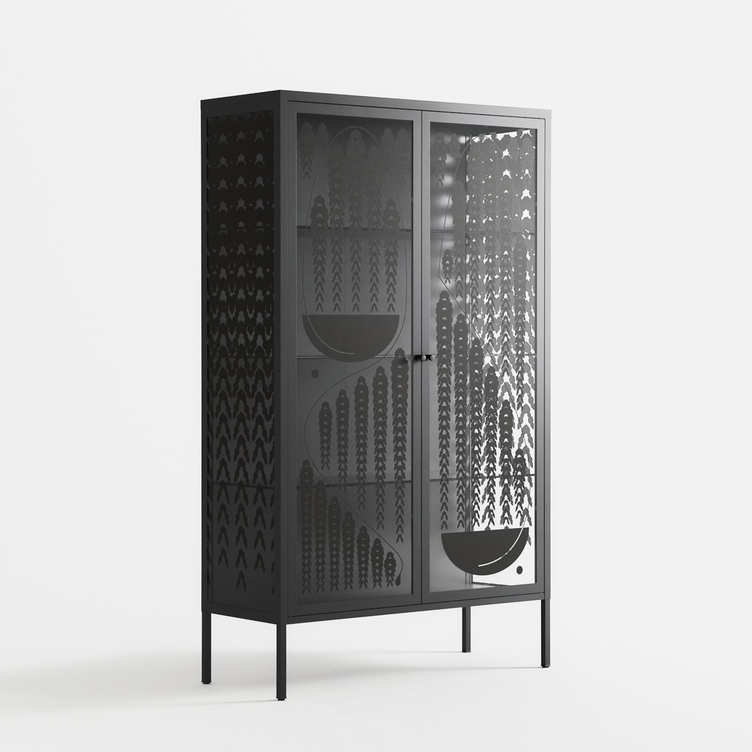 Black Fern - Cabinet - Konrad Blaszczyk - Antracite - Overlay Glass