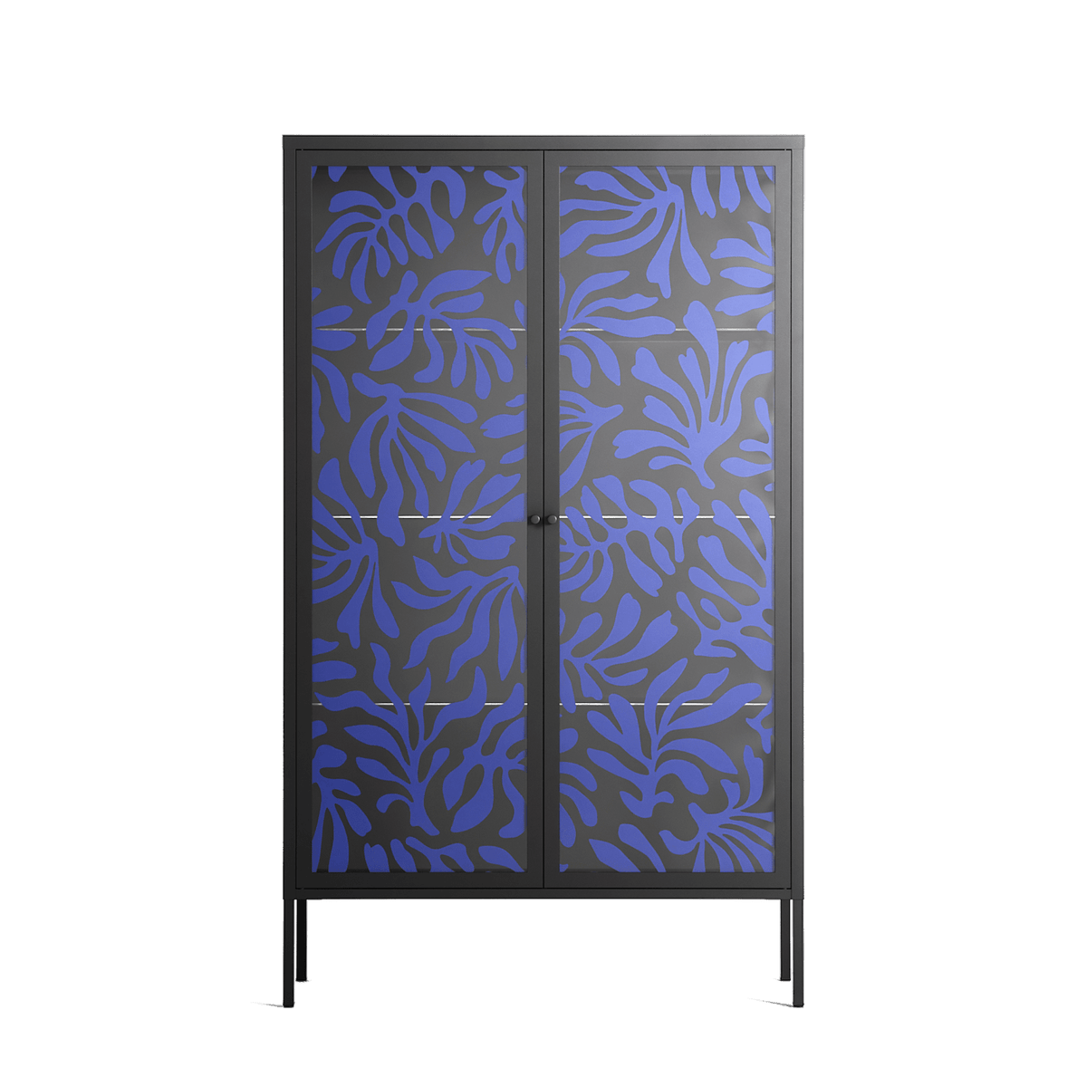 Botanica Blue - Cabinet - Amy Suther - Antracite - Overlay Glass
