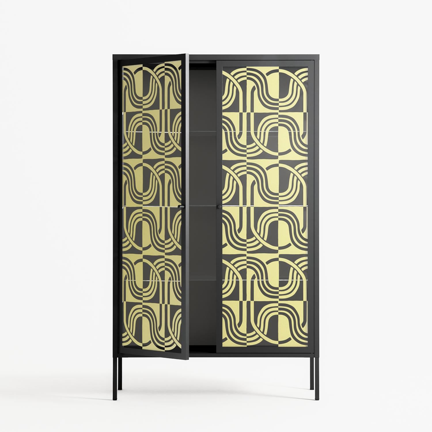 Curvatine - Cabinet - Amy Suther - Antracite - Overlay Glass