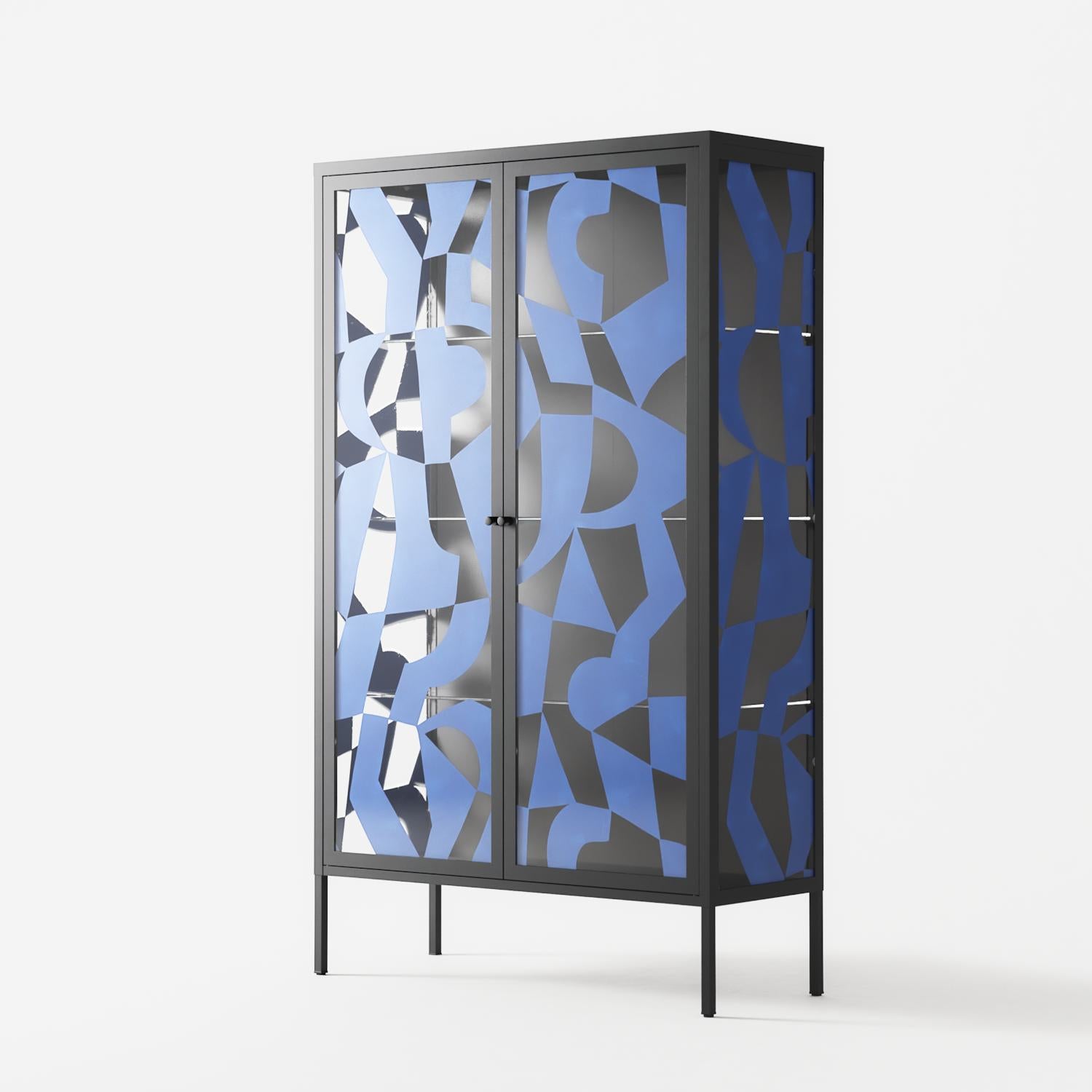 Santorini - Cabinet - Amy Suther - Antracite - Overlay Glass
