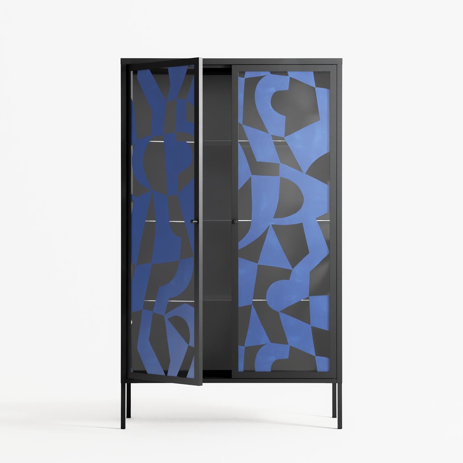 Santorini - Cabinet - Amy Suther - Antracite - Overlay Glass