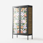 Floral Delight - Cabinet - Sandra Hutter - Antracite - Overlay Glass
