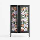 Floral Delight - Cabinet - Sandra Hutter - Antracite - Overlay Glass