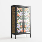 Floral Delight - Cabinet - Sandra Hutter - Antracite - Overlay Glass