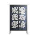 Blue Flower - Cabinet - Magdalena Marchocka - Antracite - Overlay Glass